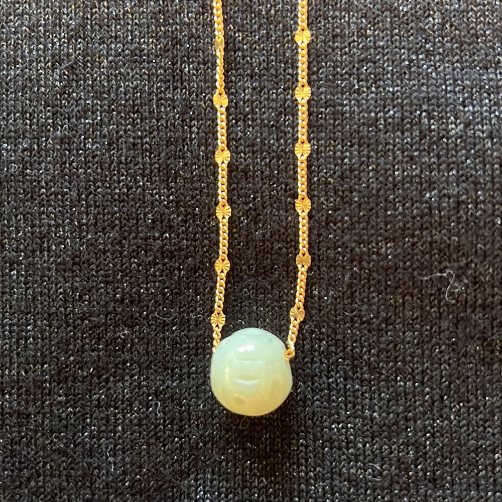 Authentic round light green jade ball